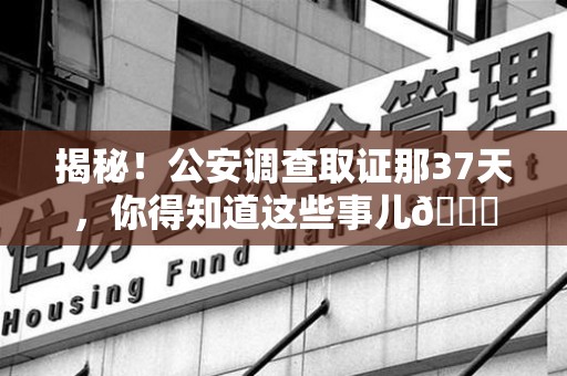 梅列揭秘！公安调查取证那37天，你得知道这些事儿😎